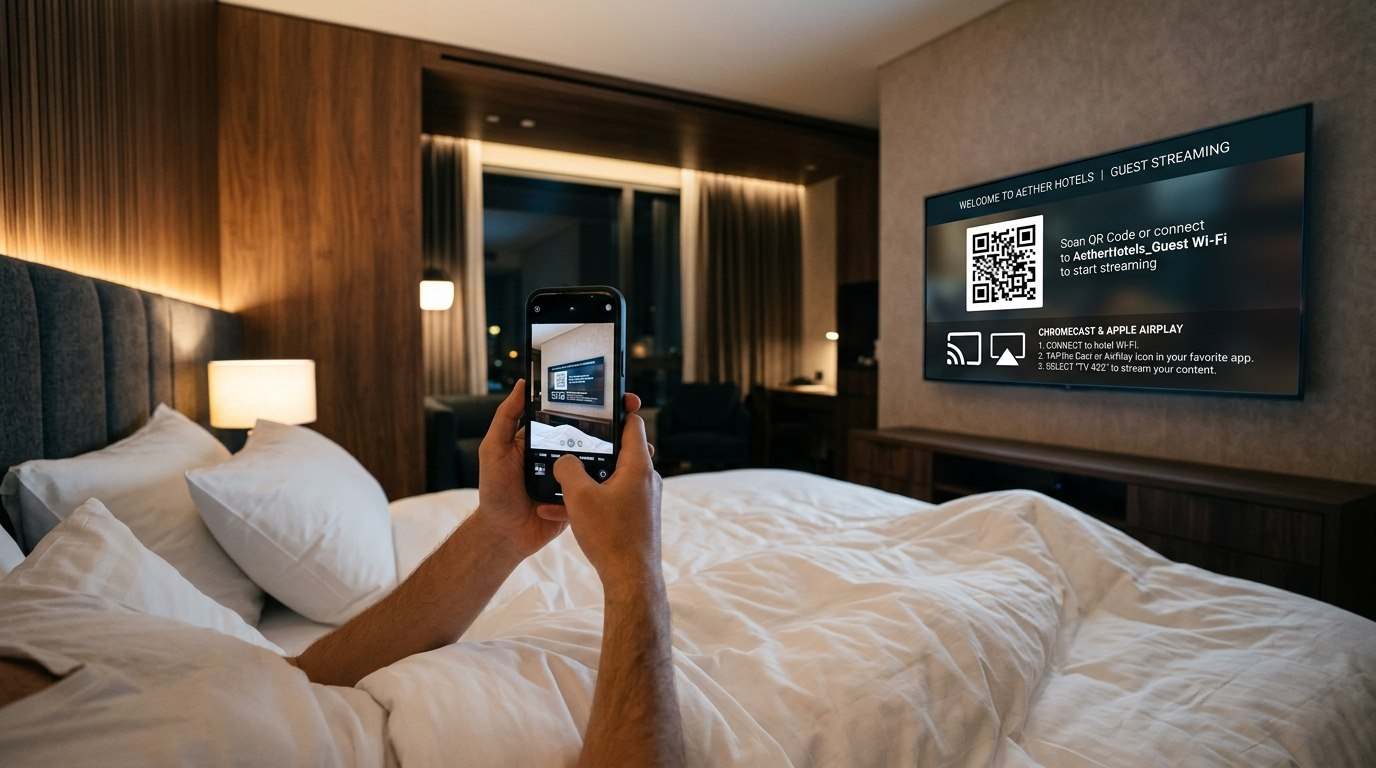 Otel Odalarında Chromecast ve AirPlay BYOD Güvenli Yayın Mimarisi
